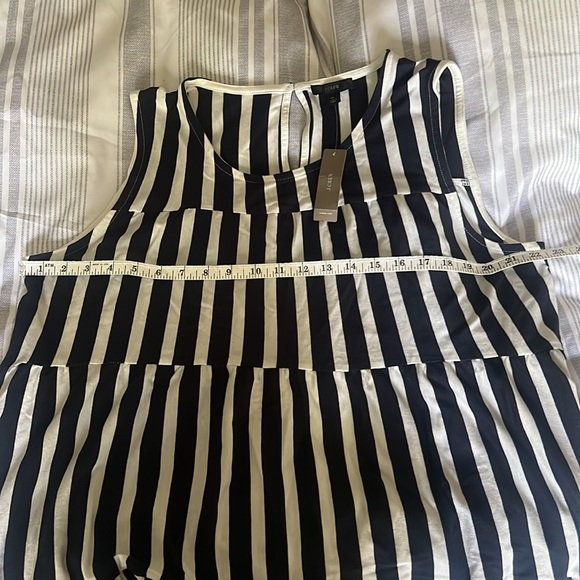 NWT J. Crew Maxi Dress, size XL, Navy and White Geometric - Picture 5 of 5